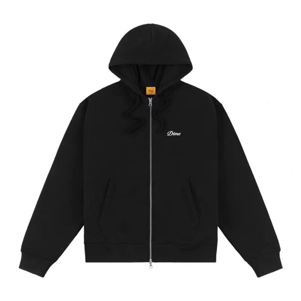 DIME Black Hooded Zip Up Sweatshirt
